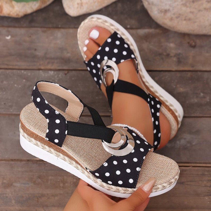 Espadrille Slip On - Women's Wedge Sandals Open Toe Platform