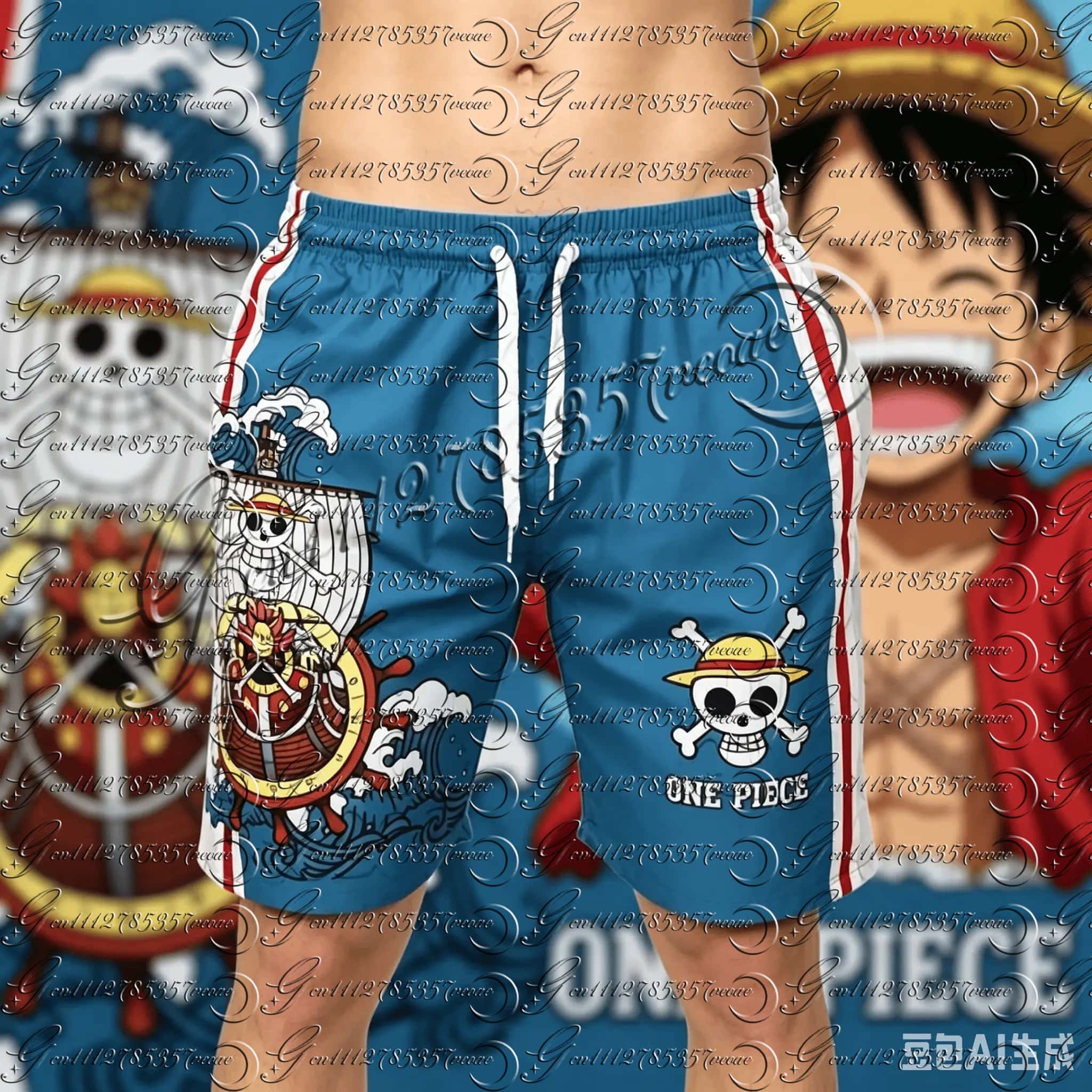 Swim Trunk Quick Dry - One Piece Thousand Sunny Ship 3D