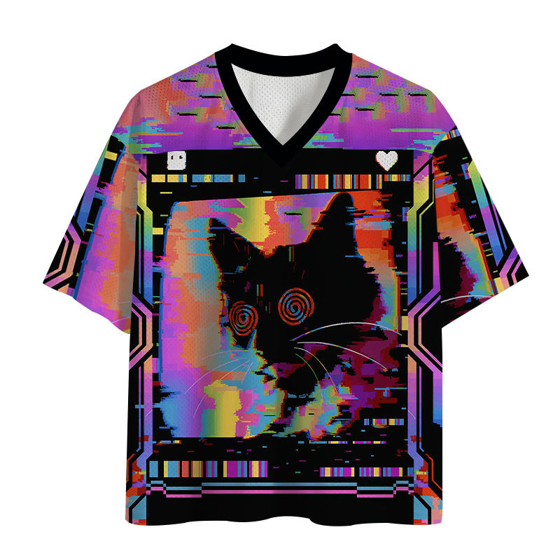 Tee Graphic Print - 2026 Summer Men Sporty Fashion V-neck