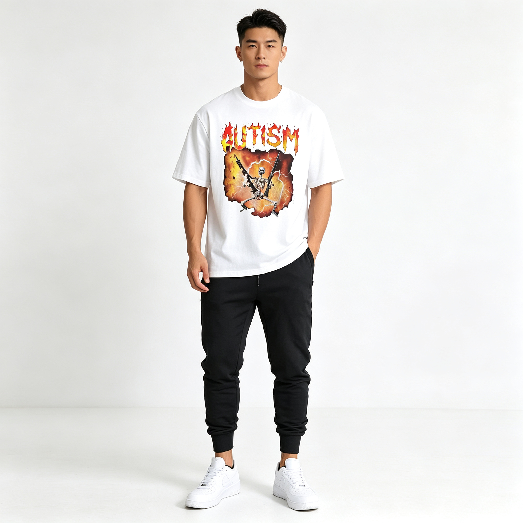 Tee Graphic Print - Men's Vintage Graphic T-Shirt & Jogger