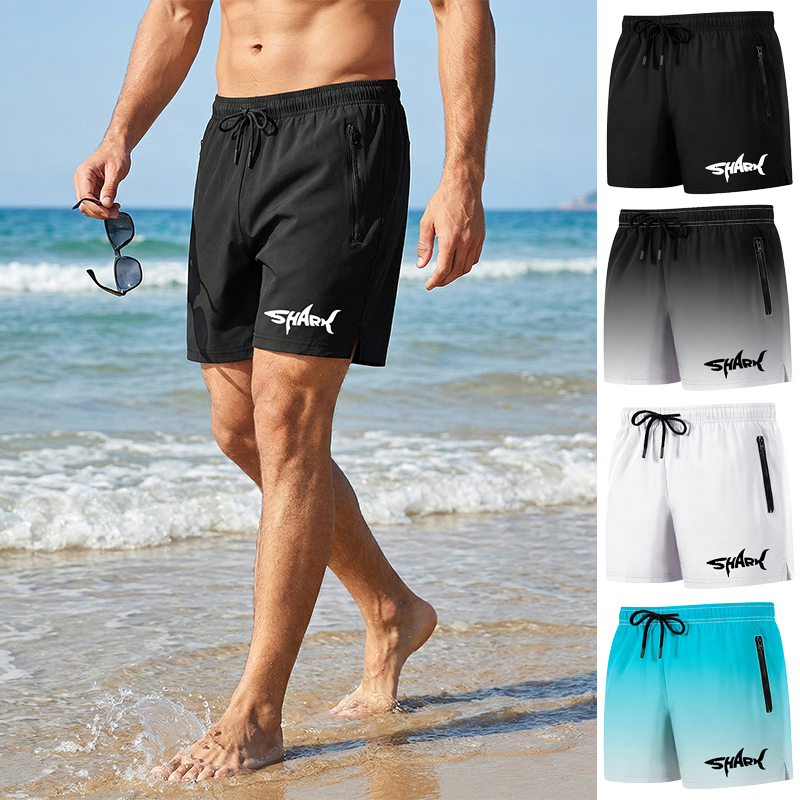 Swim Trunk Quick Dry - Shark Graphic Men's Board Shorts Summer