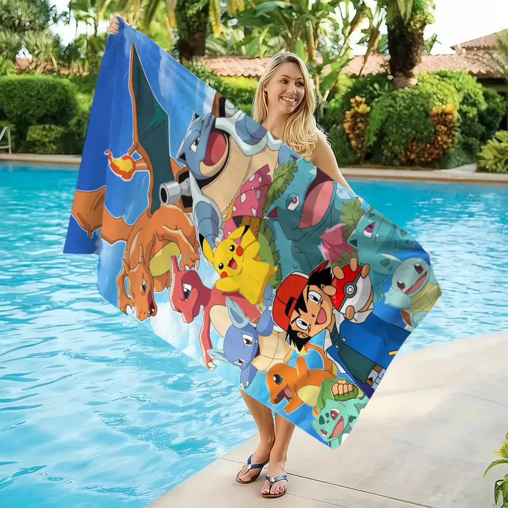 1pc Extra Large Pokemon Microf - Beach Towel Large บทวิจารณ์และราคา