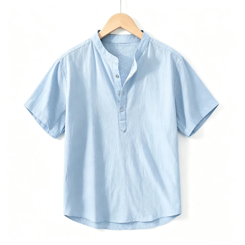 Summer Mens Short Sleeve Shirt - Linen Shirt Breathable บทวิจารณ์และราคา