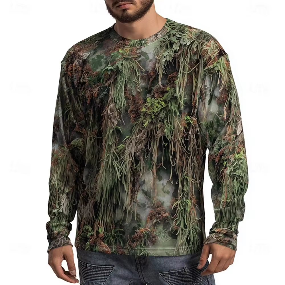 Men's Camo Animal Print Long S - Tee Graphic Print บทวิจารณ์และราคา
