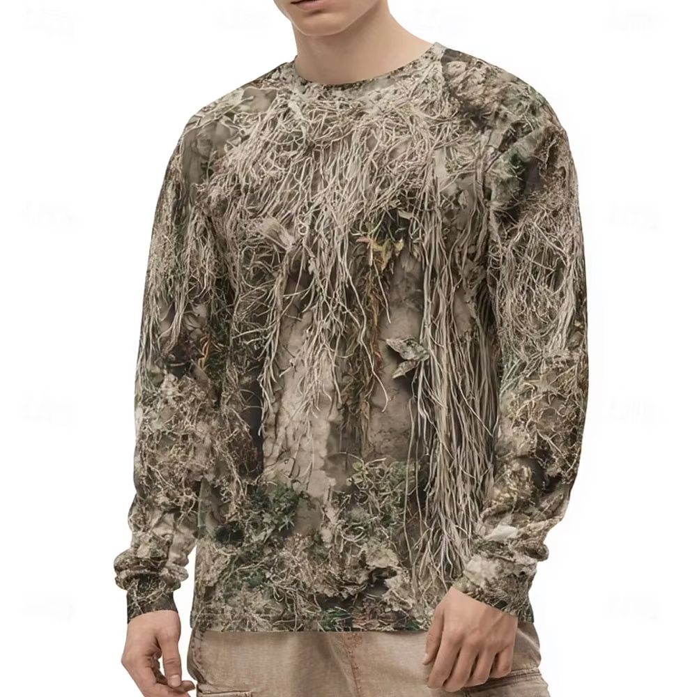 Men's Camo Animal Print Long S - Tee Graphic Print บทวิจารณ์และราคา