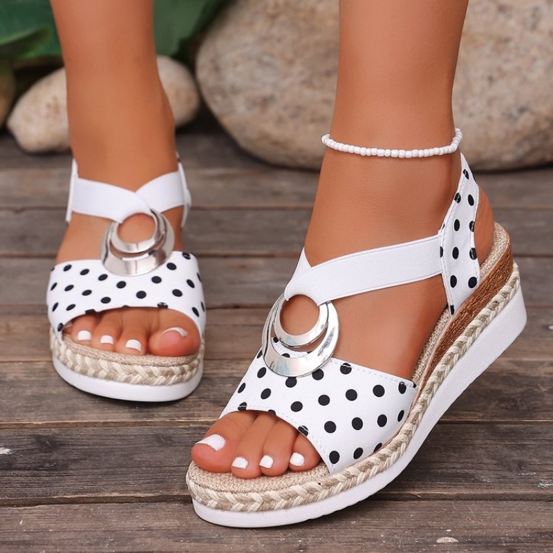 Women's Wedge Sandals Open Toe - Espadrille Slip On บทวิจารณ์และราคา