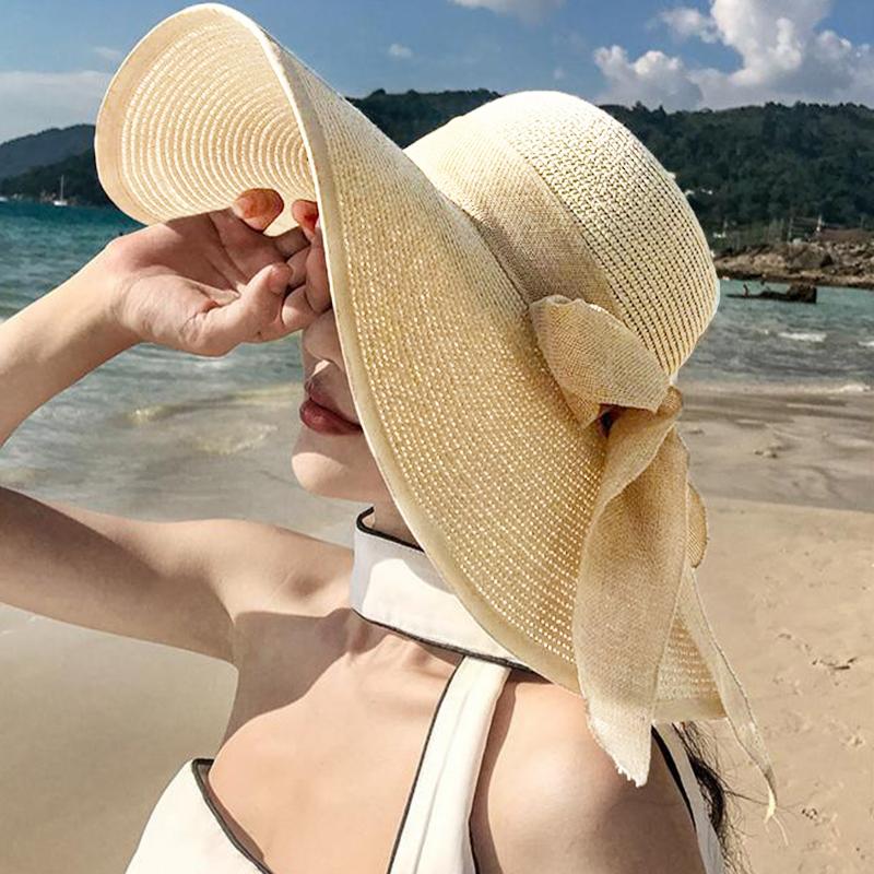 * New Sale Women Hat Foldable  - Bucket Hat Straw บทวิจารณ์และราคา