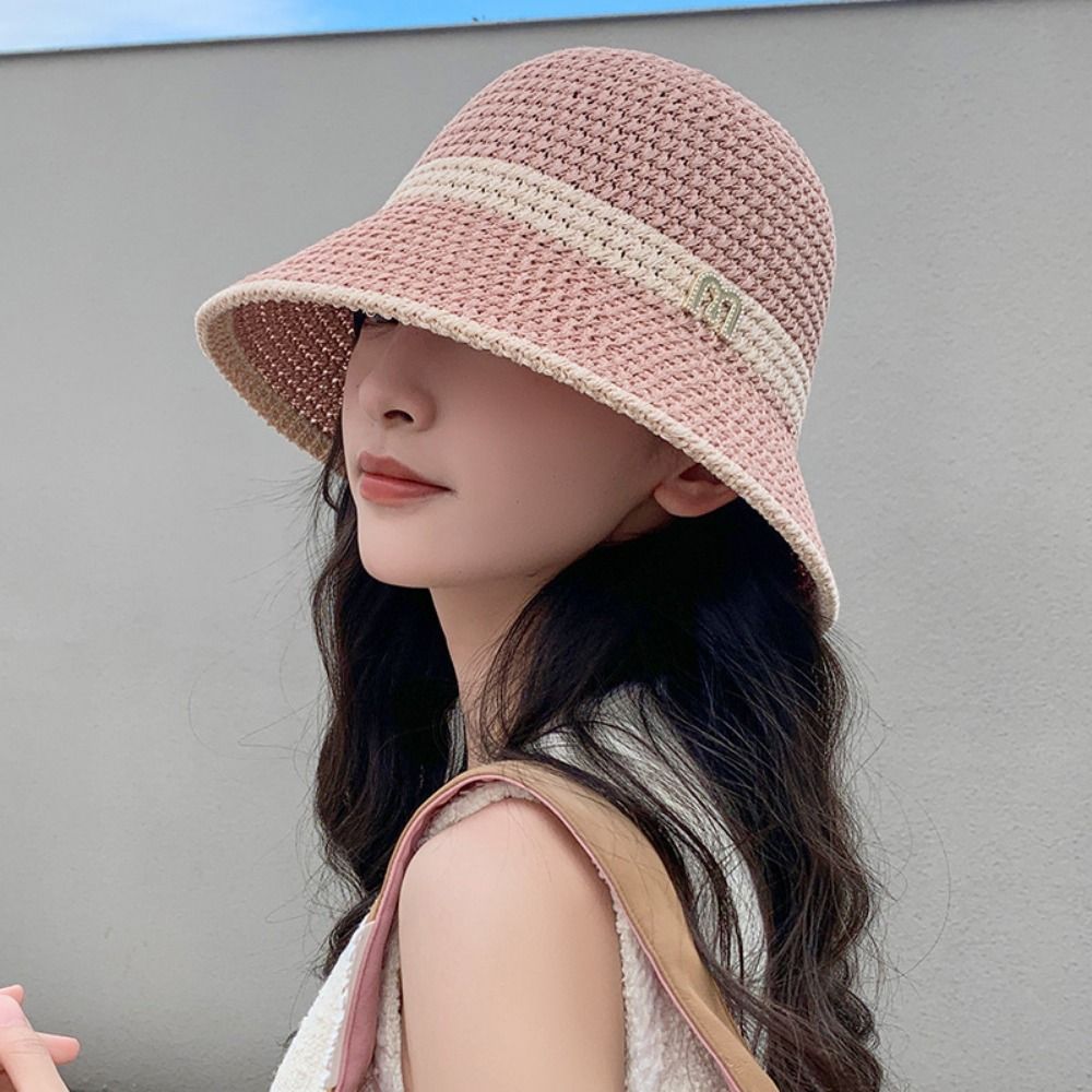 Breathable Elegant Bow Fisherm - Bucket Hat Straw บทวิจารณ์และราคา
