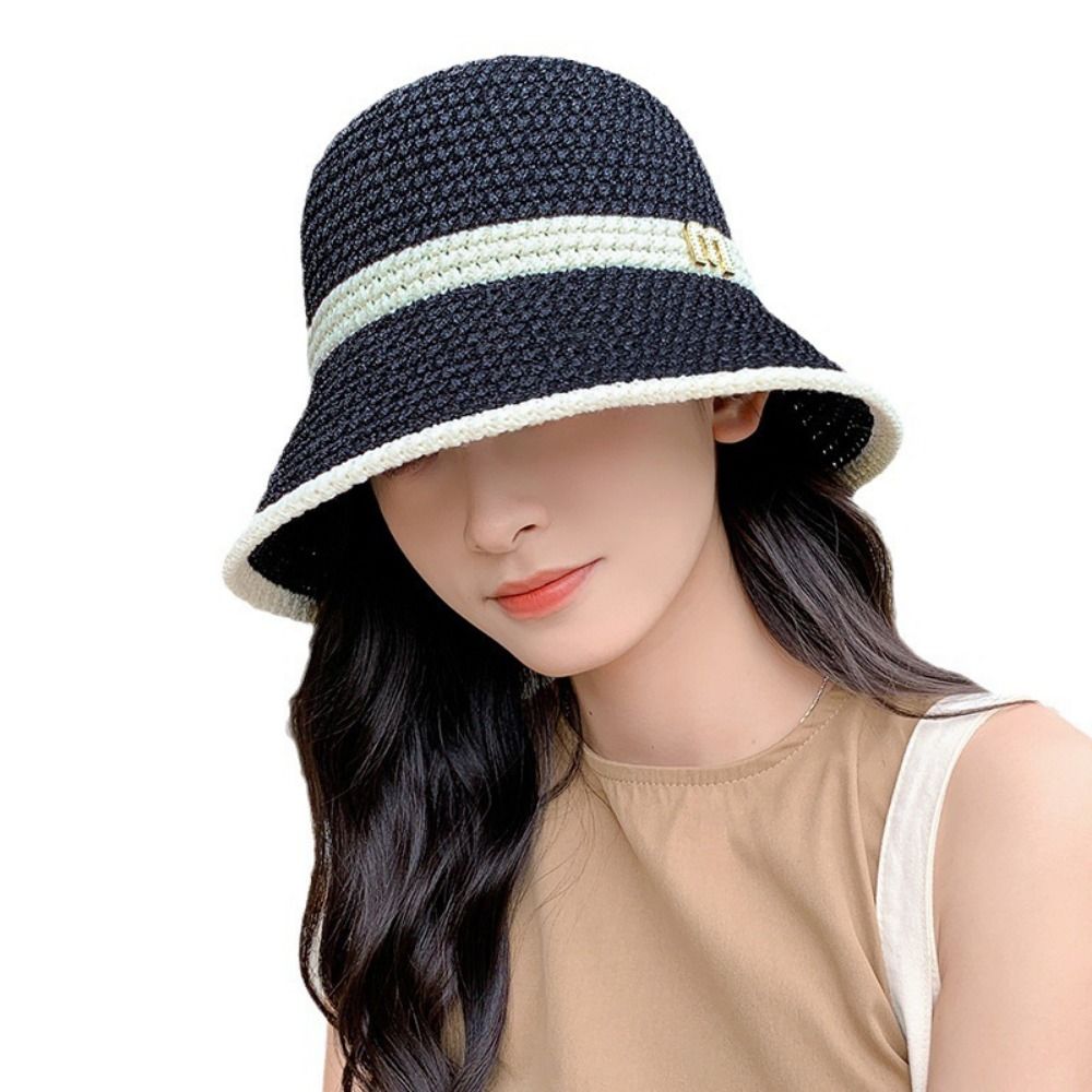 Breathable Elegant Bow Fisherm - Bucket Hat Straw บทวิจารณ์และราคา