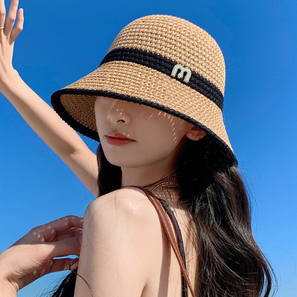 Breathable Elegant Bow Fisherm - Bucket Hat Straw บทวิจารณ์และราคา