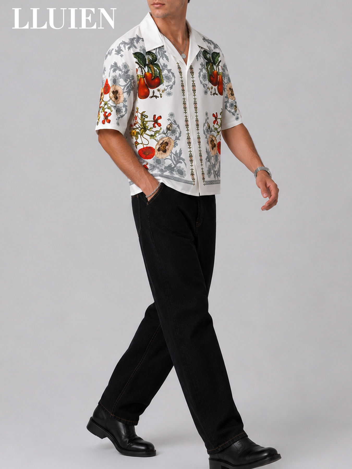 LLUIEN 2026 Summer New Fashion - Resort Shirt Floral บทวิจารณ์และราคา