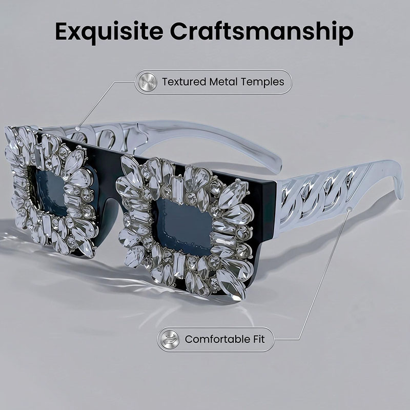 Exaggerated Bling Rhinestone S - Sunglass Retainer Cord บทวิจารณ์และราคา