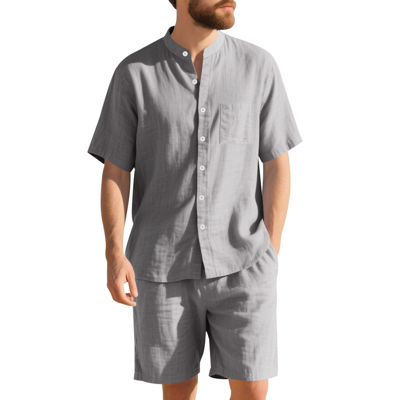 Summer Men's Linen Loose-Fit S - Linen Shirt Breathable บทวิจารณ์และราคา