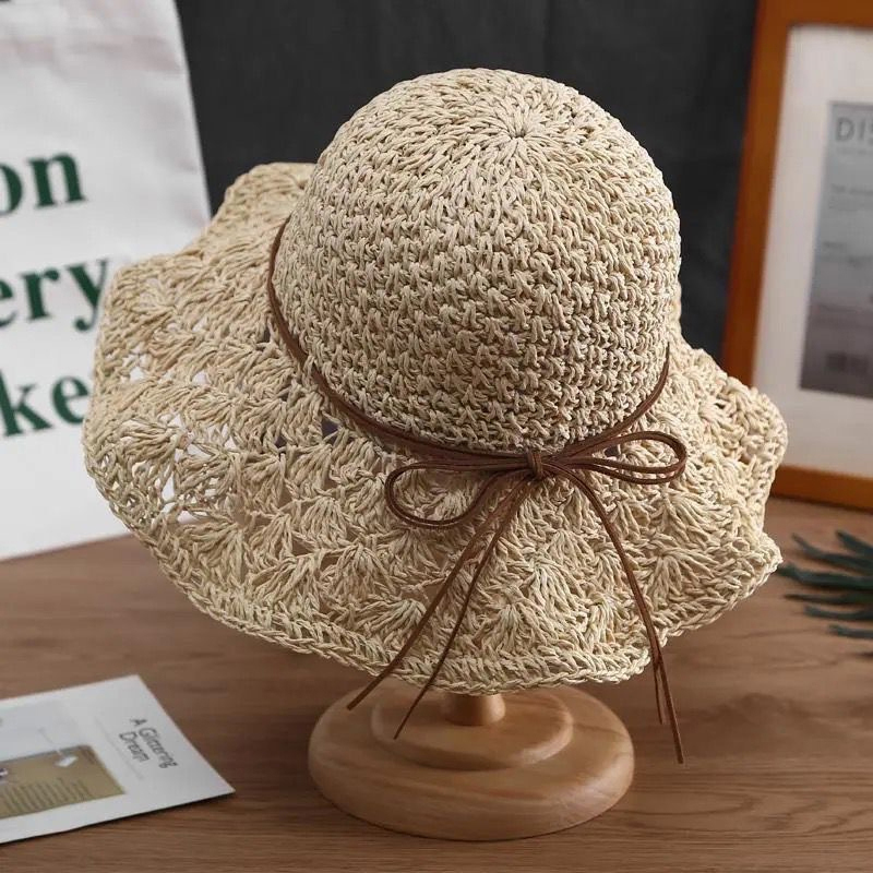 Handwoven Straw Sun Hat – Wome - Bucket Hat Straw บทวิจารณ์และราคา