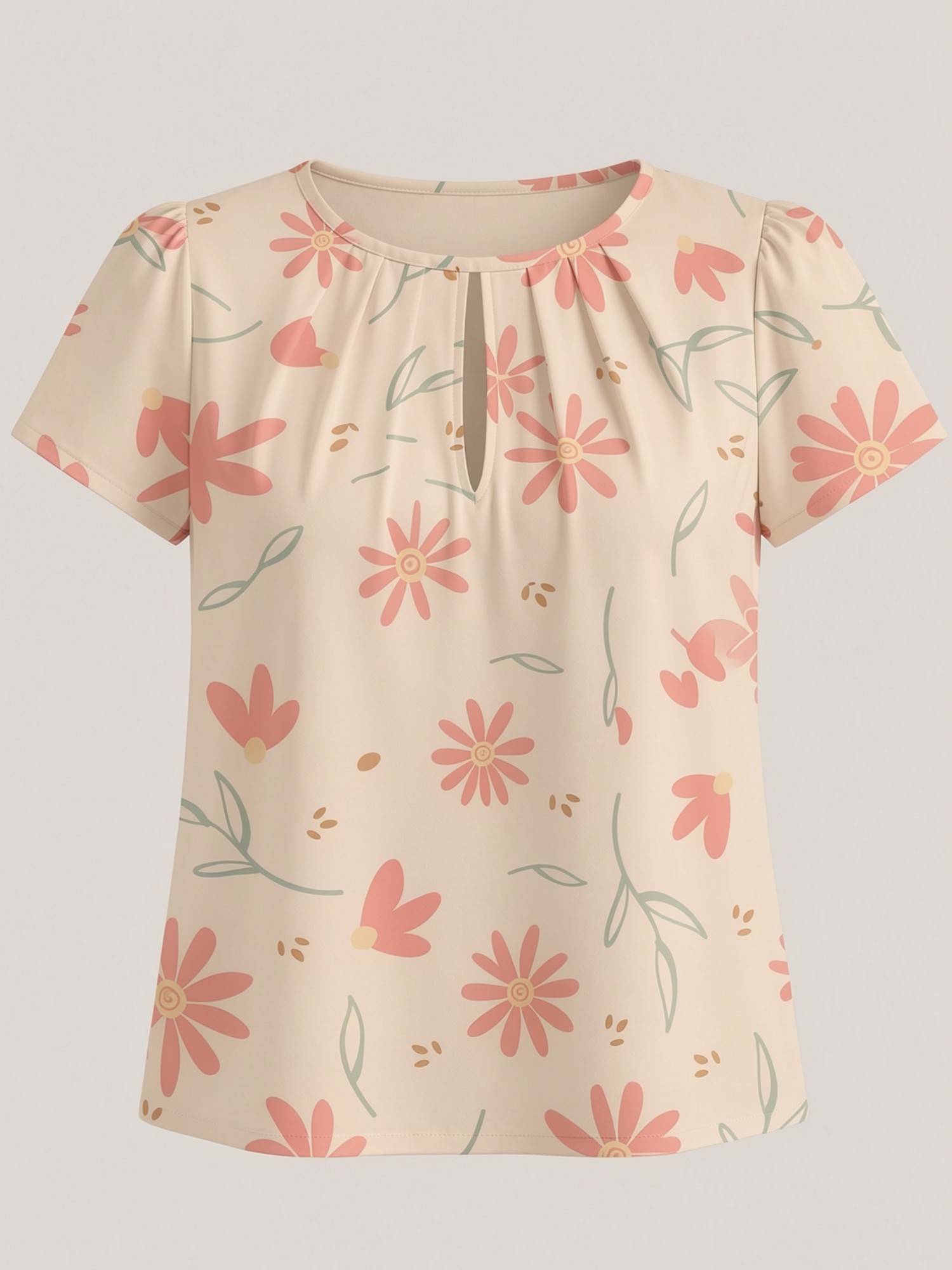 2026 New Women's Round Neck El - Resort Shirt Floral บทวิจารณ์และราคา