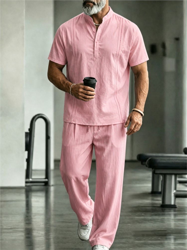 Summer Hot Sale Men's Cotton L - Linen Shirt Breathable บทวิจารณ์และราคา