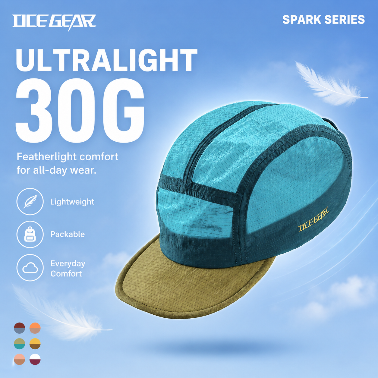 30g Ultralight 5 Panel Hiking  - Packable Hat Nylon บทวิจารณ์และราคา