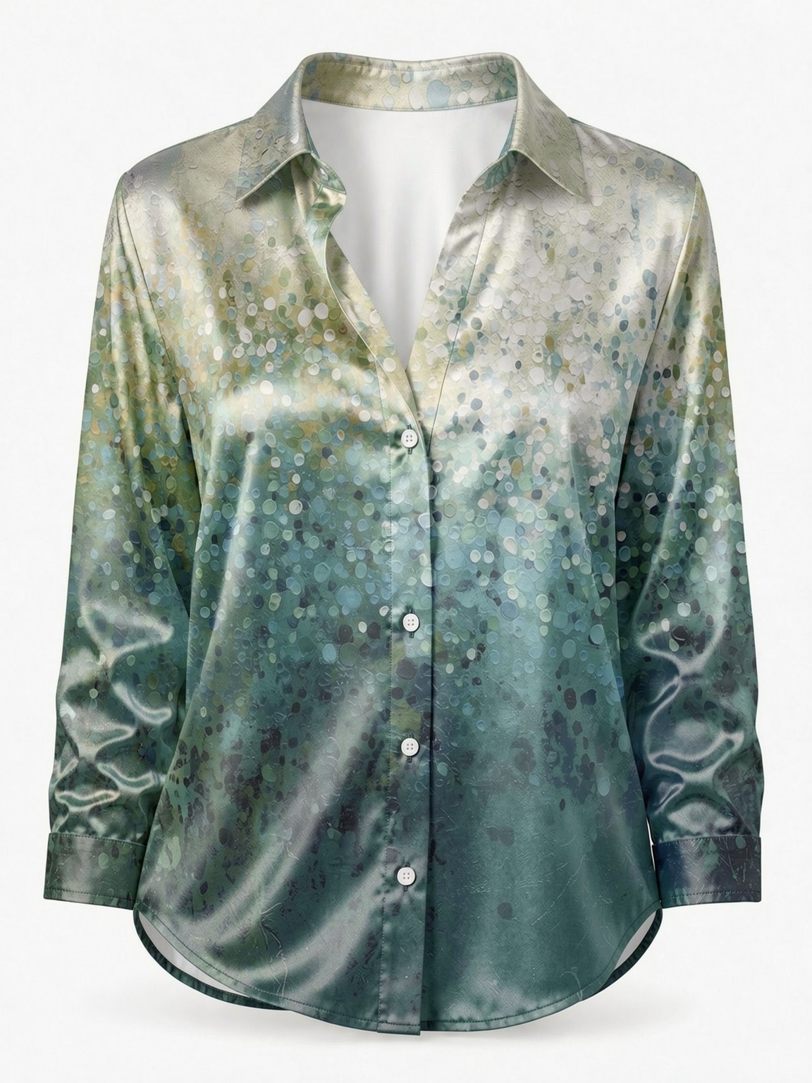 Women's Long-Sleeved Floral Pr - Resort Shirt Floral บทวิจารณ์และราคา