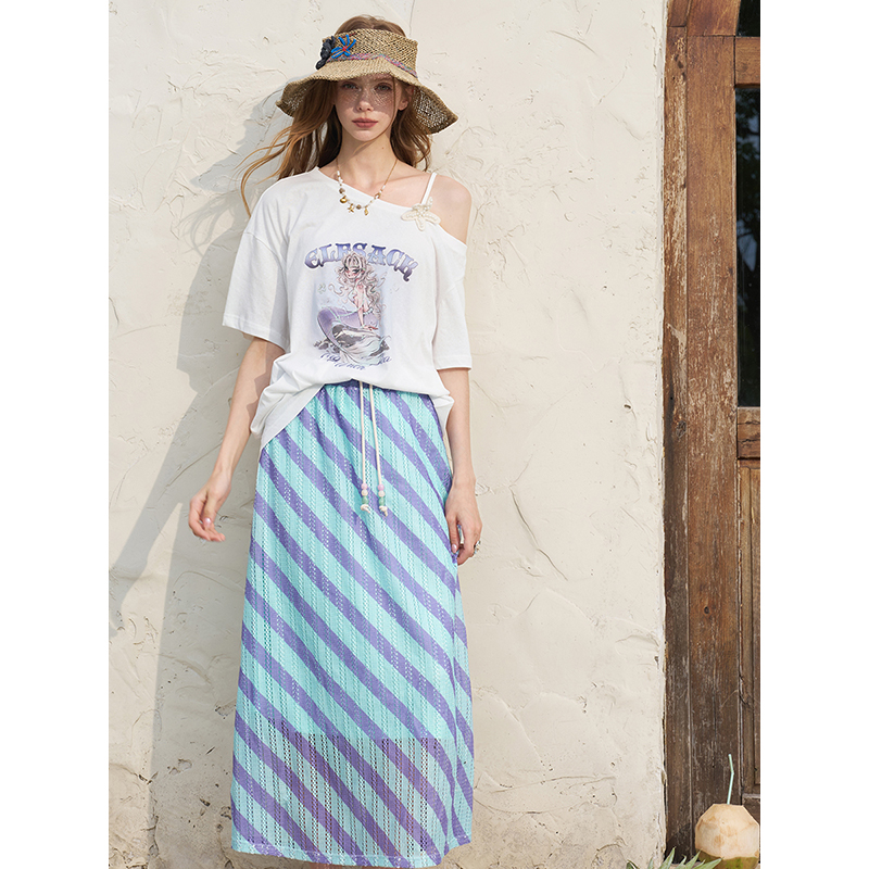 ELFSACK Women's Off Shoulder W - Tee Graphic Print บทวิจารณ์และราคา