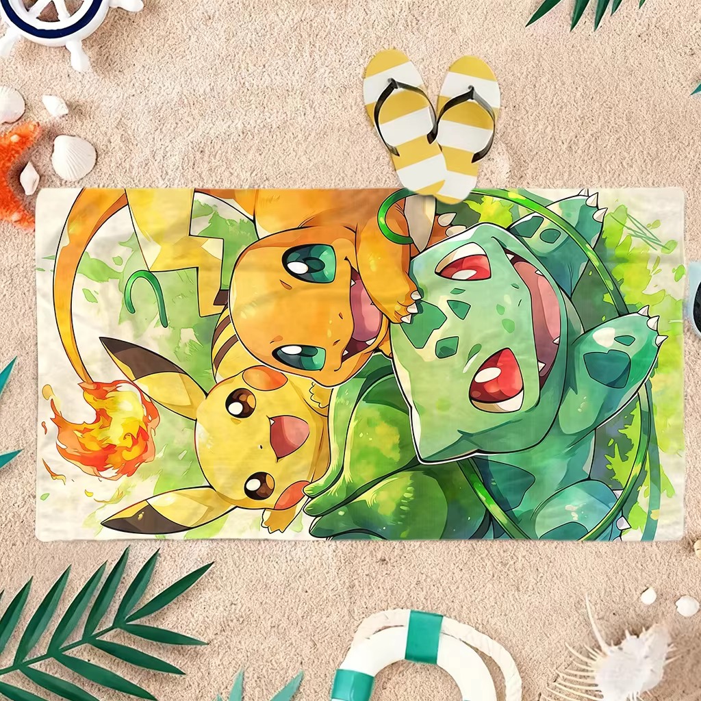 P-Pokemon Starters Anime Beach - Beach Towel Large บทวิจารณ์และราคา