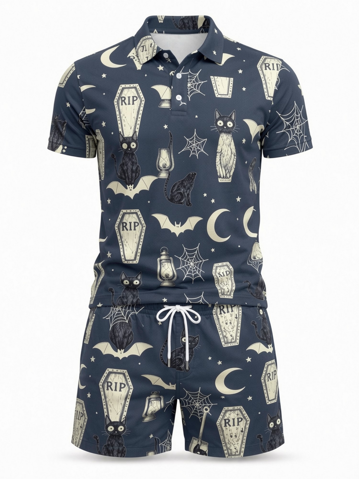 Mens Short Sleeve Polo Shirt a - Resort Shirt Floral บทวิจารณ์และราคา