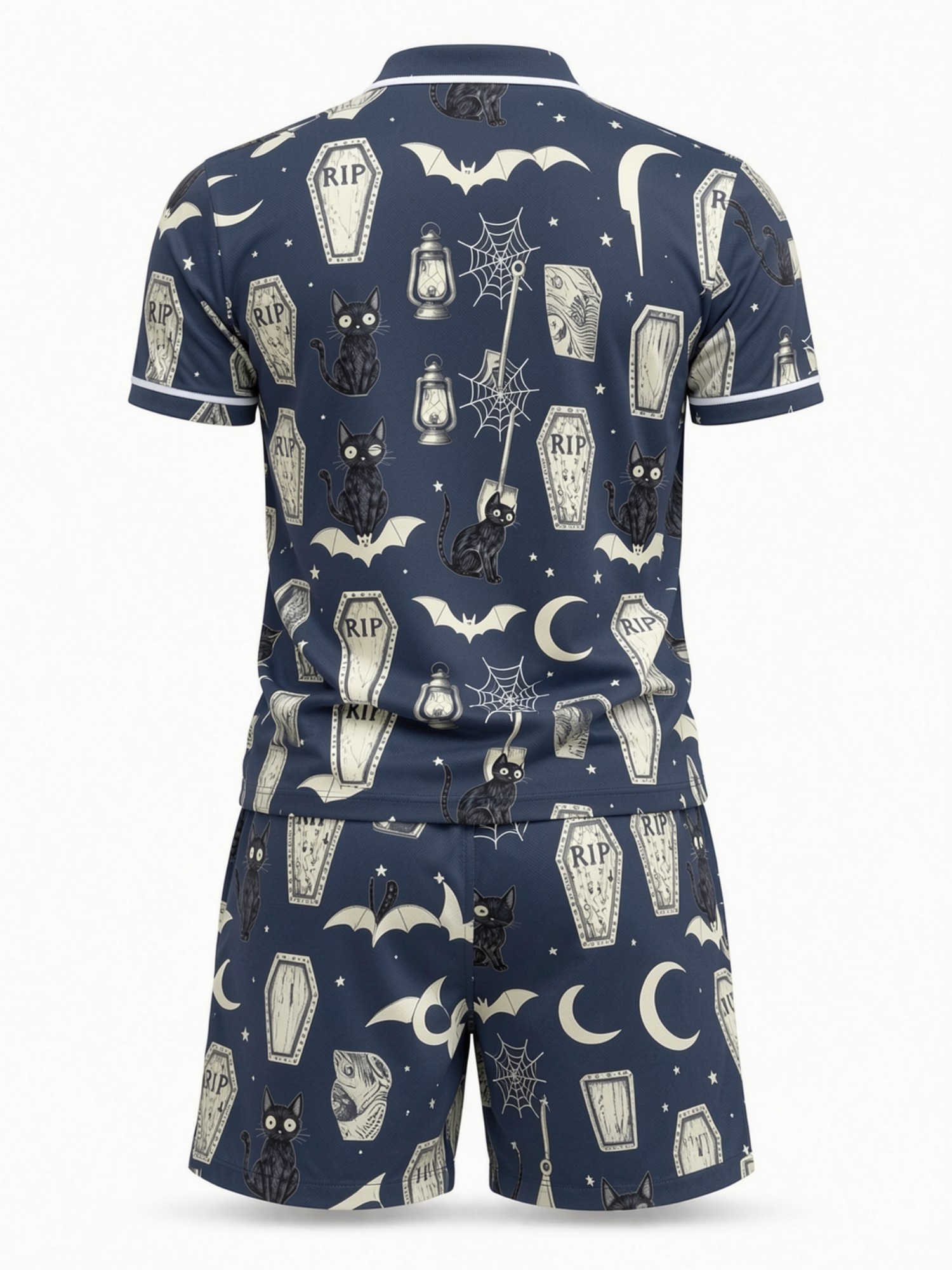 Mens Short Sleeve Polo Shirt a - Resort Shirt Floral บทวิจารณ์และราคา