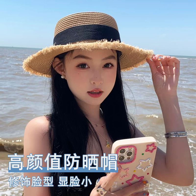 Women Straw Sun Hat Bowknot Su - Packable Hat Nylon บทวิจารณ์และราคา