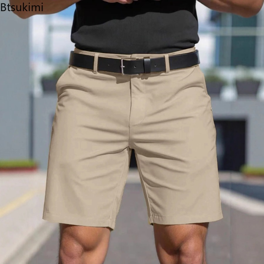 Summer New Mens Solid Slim Chi - Shorts Chino Slim บทวิจารณ์และราคา