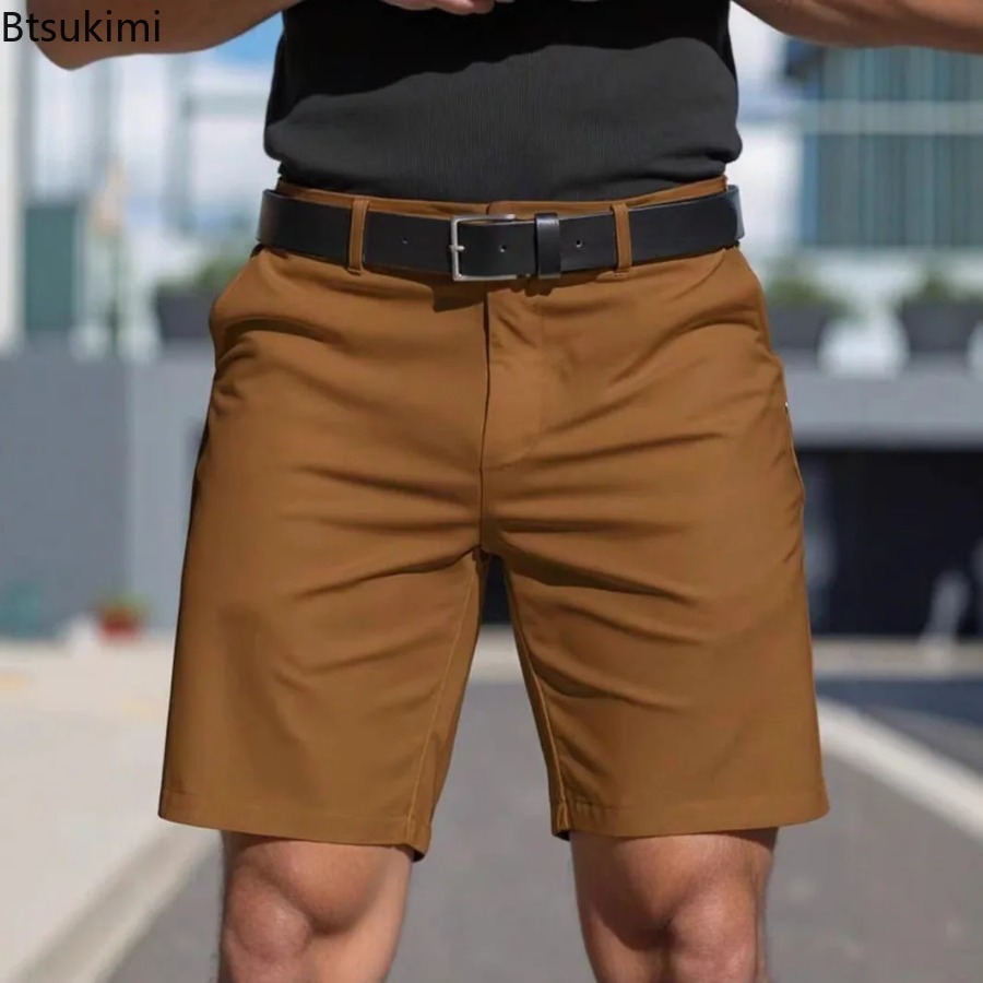 Summer New Mens Solid Slim Chi - Shorts Chino Slim บทวิจารณ์และราคา