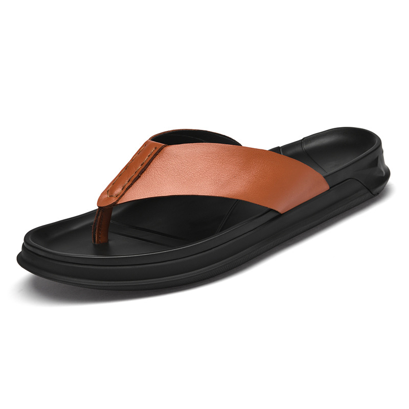Men's Summer Genuine leather S - Flip Flop Leather Men บทวิจารณ์และราคา