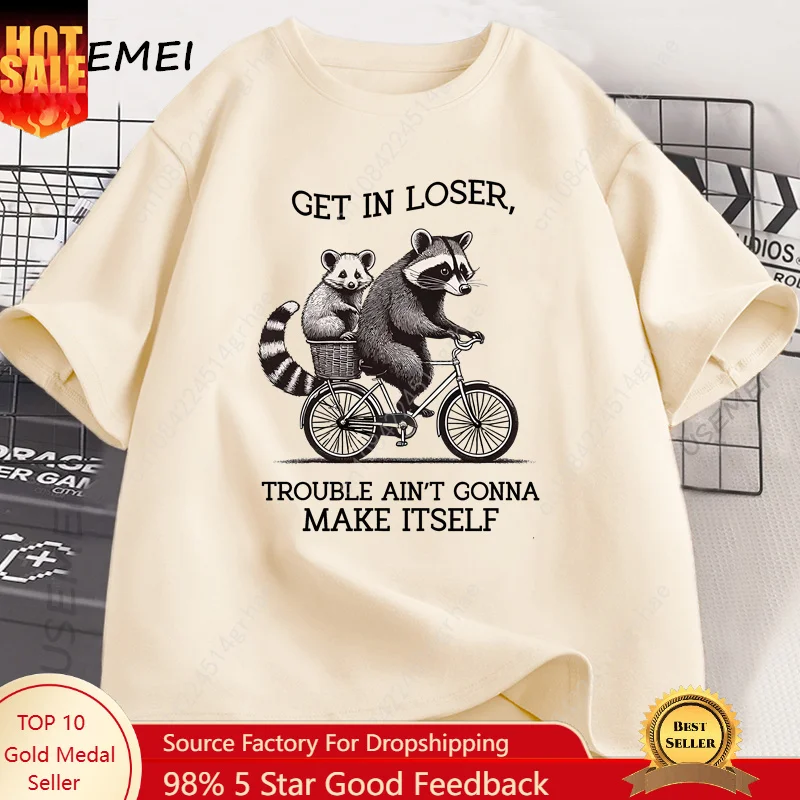 Get in Loser T Shirt Funny Rac - Tee Graphic Print บทวิจารณ์และราคา