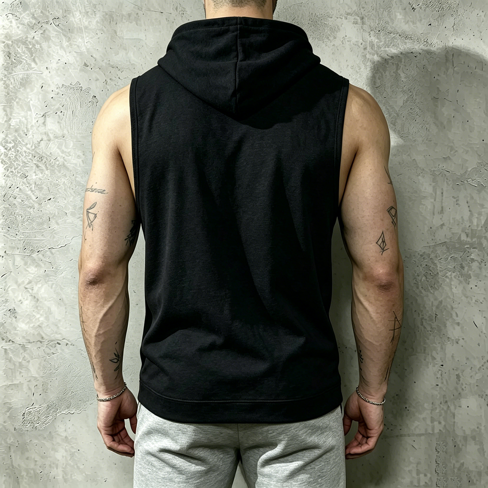 Men Sleeveless Hooded Tank Top - Tank Top Muscle บทวิจารณ์และราคา
