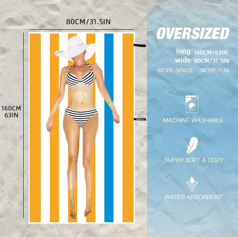 Vibrant Striped Beach Towel La - Beach Towel Large บทวิจารณ์และราคา