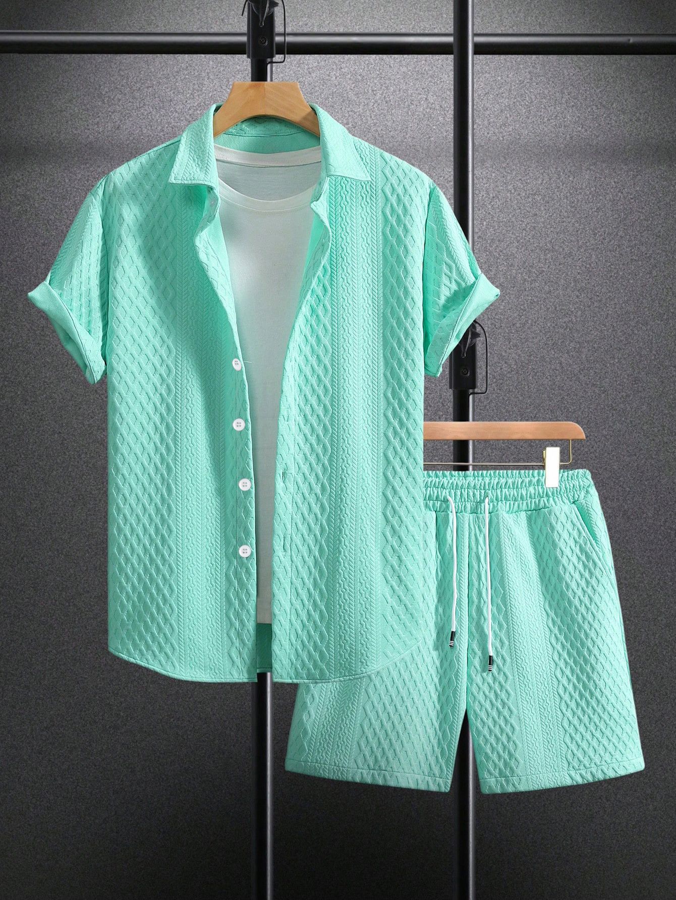 Summer New Men's Casual White  - Shirt Camp Collar บทวิจารณ์และราคา