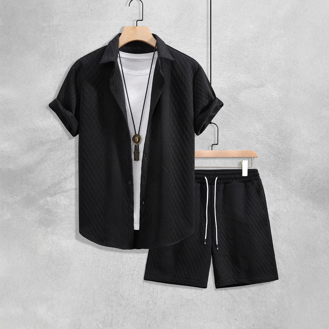 Summer New Men's Casual White  - Shirt Camp Collar บทวิจารณ์และราคา