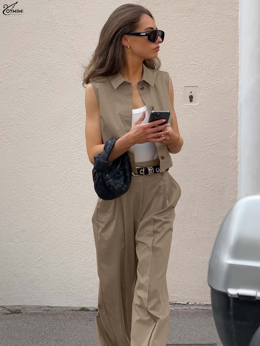Oymimi Fashion Brown Cotton Wo - Shirt Camp Collar บทวิจารณ์และราคา