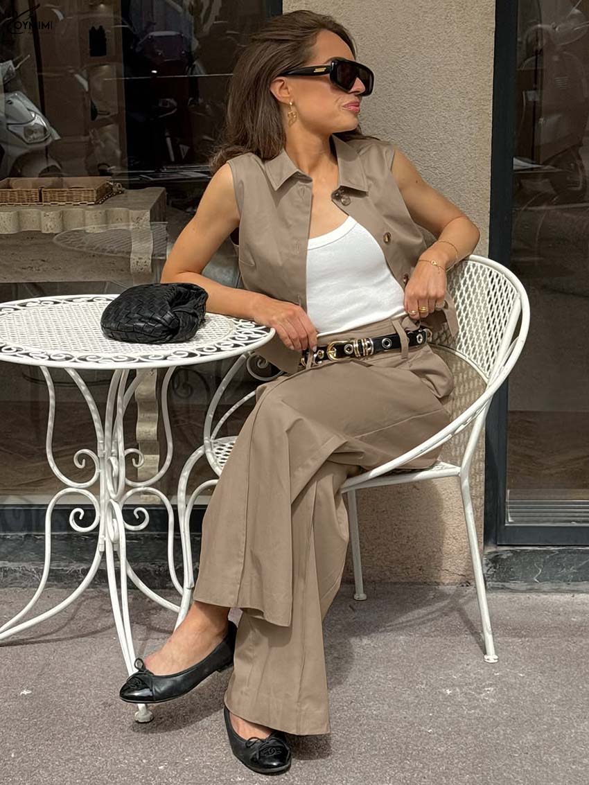 Oymimi Fashion Brown Cotton Wo - Shirt Camp Collar บทวิจารณ์และราคา