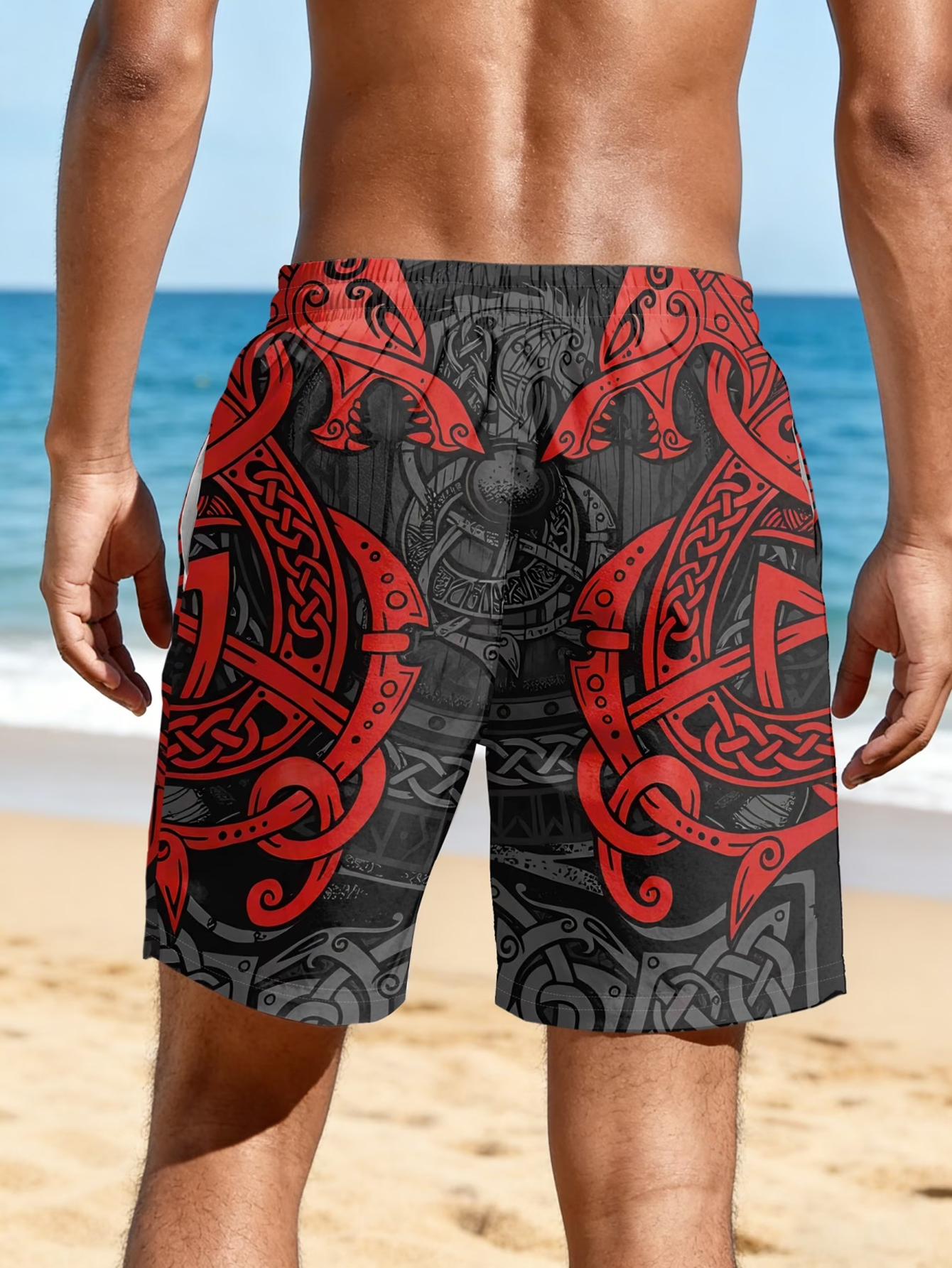 Men Viking Celtic Dragon Triba - Trunks Board Surf บทวิจารณ์และราคา