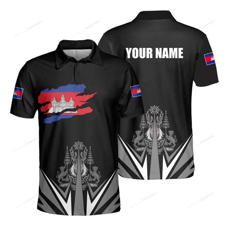 Custom Name Cambodia Flag Grap - Shirt Camp Collar บทวิจารณ์และราคา