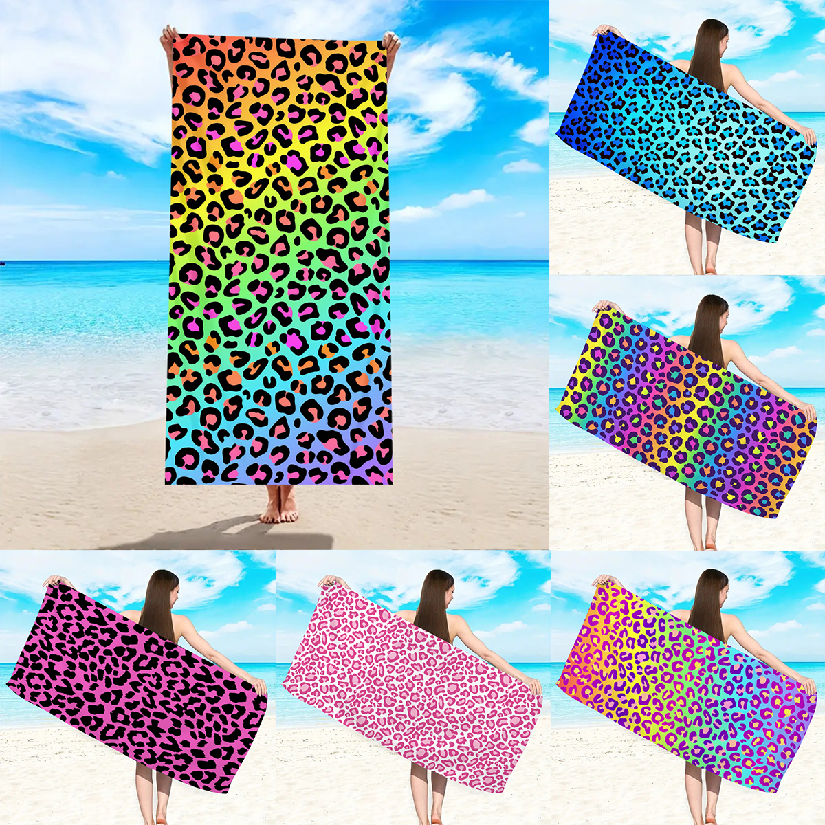 150/178cm Gradient Color Fashi - Beach Towel Large บทวิจารณ์และราคา