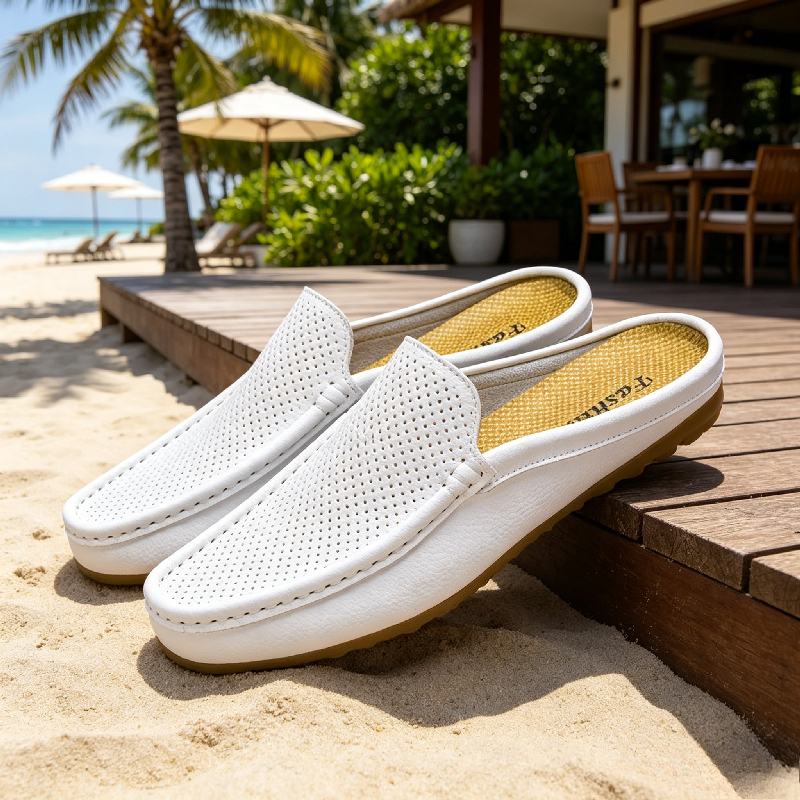 Men Casual Loafers Fashion Out - Flip Flop Leather Men บทวิจารณ์และราคา