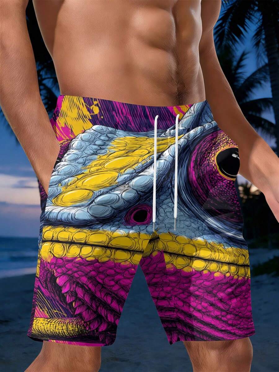 Mens Vibrant Chameleon Scale P - Swim Trunk Quick Dry บทวิจารณ์และราคา