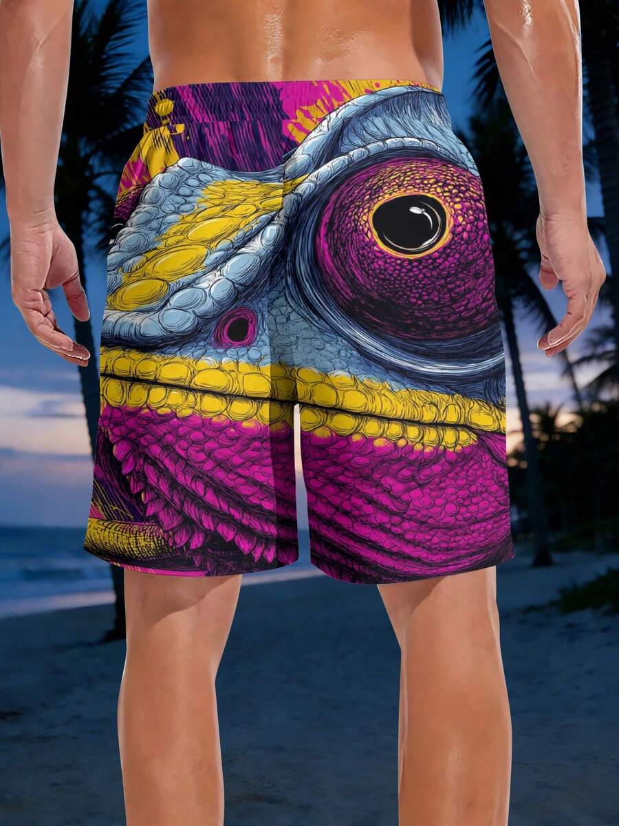Mens Vibrant Chameleon Scale P - Swim Trunk Quick Dry บทวิจารณ์และราคา