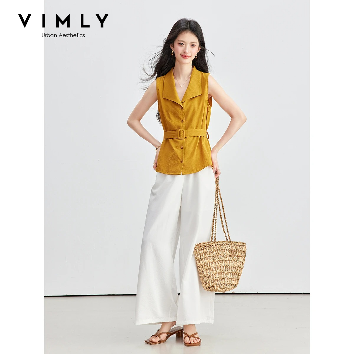 VIMLY Women Summer Commuter Su - Shirt Camp Collar บทวิจารณ์และราคา