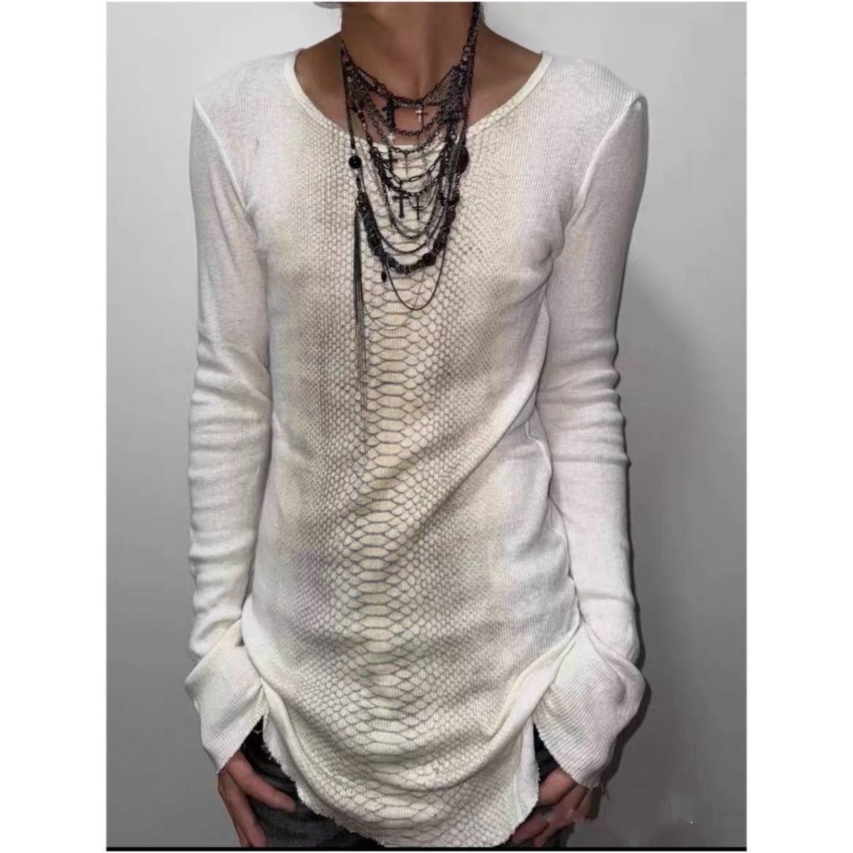 Tops Longsleeve Black Round Ne - Tee Graphic Print บทวิจารณ์และราคา