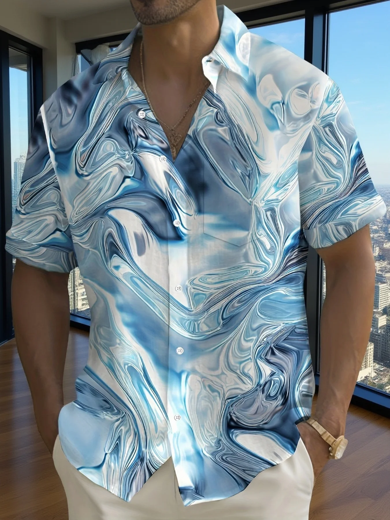 Minimal Ink Texture Lapel Reso - Resort Shirt Floral บทวิจารณ์และราคา