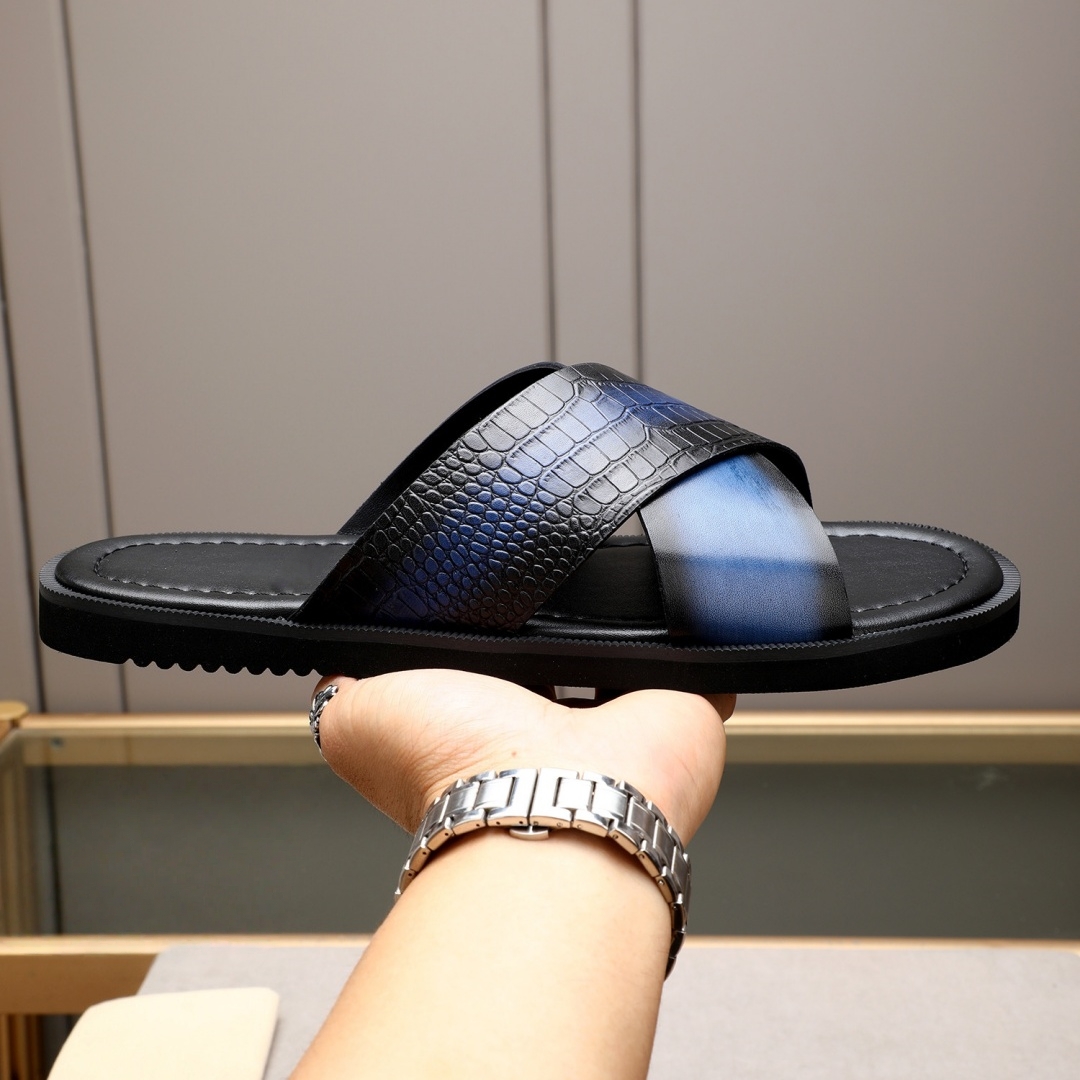 Luxury Brand Men's Shoes Handm - Flip Flop Leather Men บทวิจารณ์และราคา