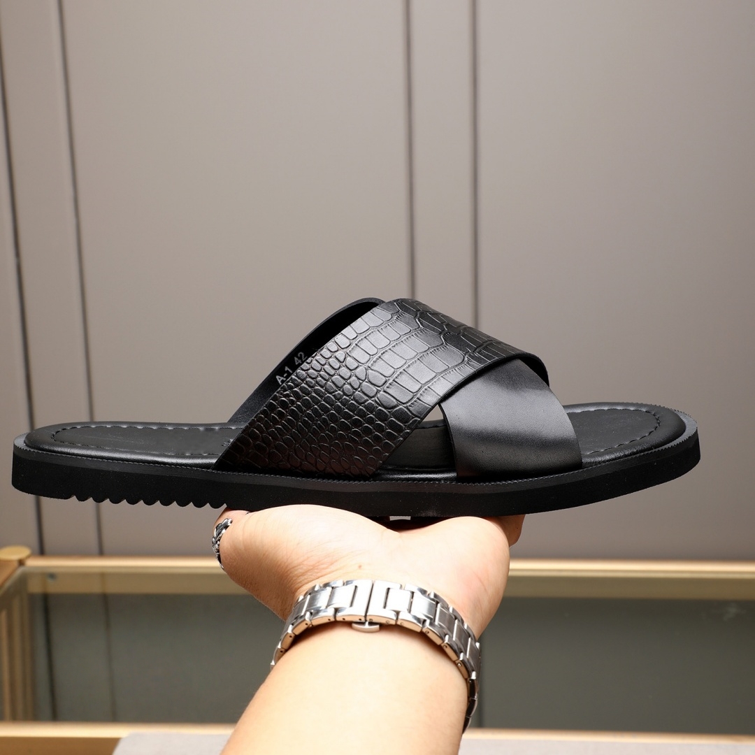 Luxury Brand Men's Shoes Handm - Flip Flop Leather Men บทวิจารณ์และราคา