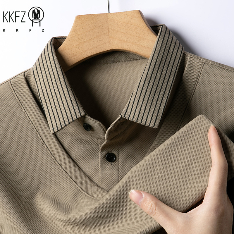 Men's Casual Fashion Long Slee - Polo Shirt Pique บทวิจารณ์และราคา