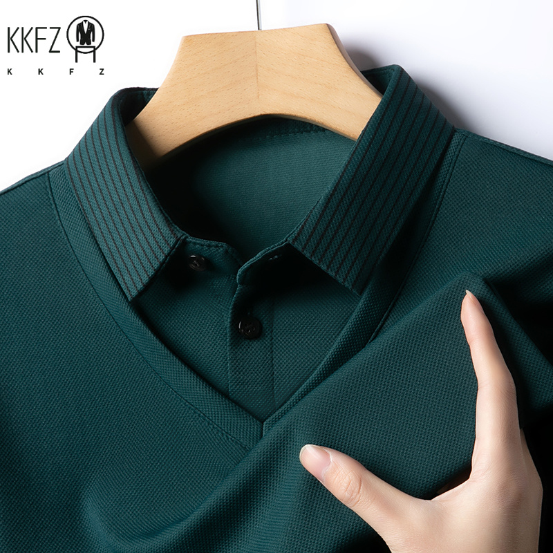Men's Casual Fashion Long Slee - Polo Shirt Pique บทวิจารณ์และราคา